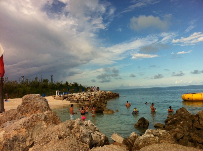 The beauty of Snorkel Beach, one mile from the docked Grandeur of the Seas.
