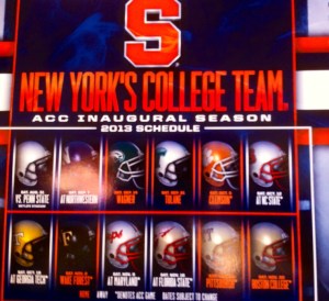 Right now, I'm sure glad I've got this 2013 Syracuse University season ticket booklet.