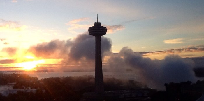 Niagara Falls, Ontario side, daybreak.