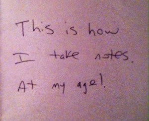 Penmanship, not so much.