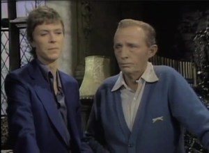 Singers David Bowie and Bing Crosby.