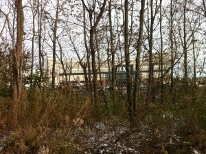 Destiny USA mall in Syracuse, N.Y., sits next to the trail along Onondaga Creek.