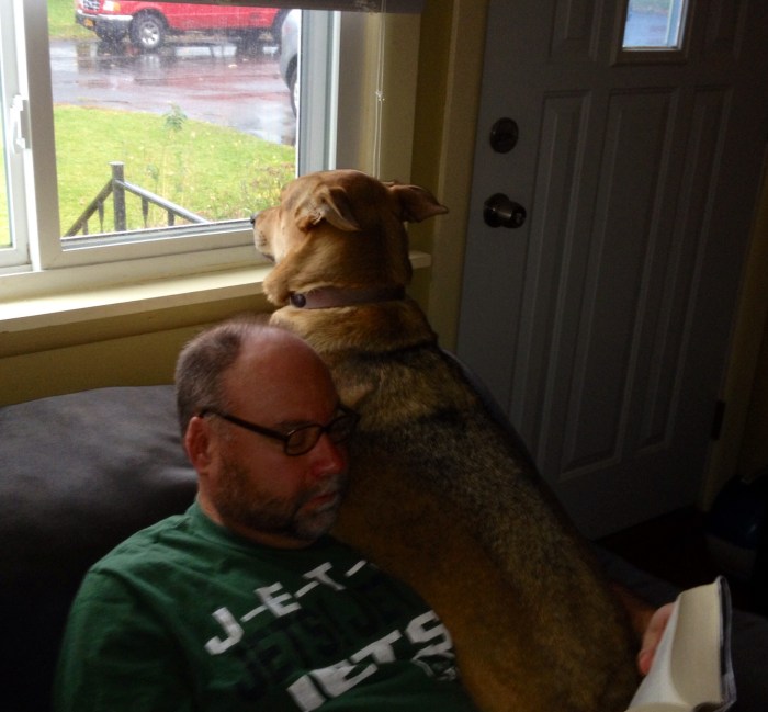 Ellie B and her owner in Syracuse, N.Y.