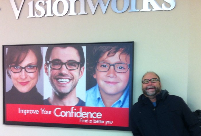 Yes, I throw my glasses into the ring to be considered for Poster 2014. (Photo by Visionworks technician)