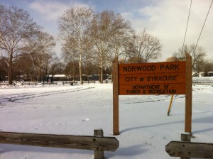There's nobody playing at Syracuse's Norwood Park on Thanksgiving morning.