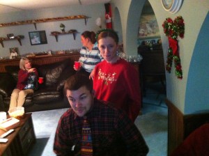 Kelly's niece and her boyfriend. Yes, bad ties were welcome.