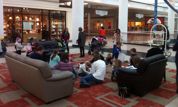 A play date attracts the little ones at Destiny USA in Syracuse.