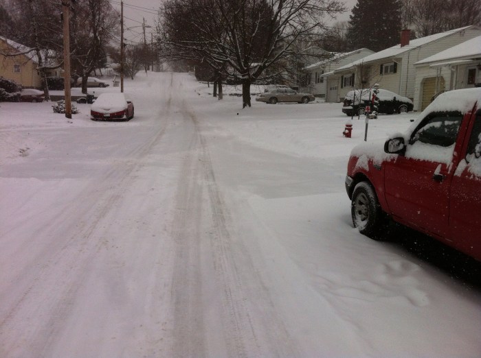 The slope can catch you going up or coming down in this weather.