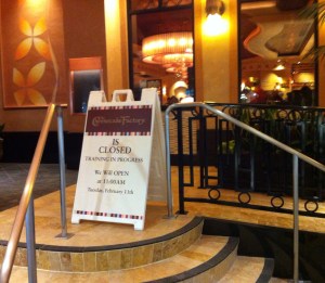 Coming in two weeks. Please, train away, Cheesecake Factory managers.