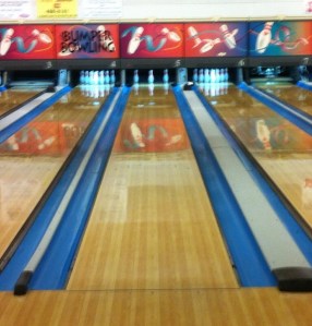 Way down lane 5 stands my beautifully obnoxious 5-7-10 bowling split.
