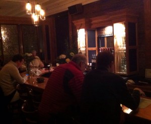 There's a pleasant bar in addition to 10 or so tables inside the cozy 317 at Montgomery Street restaurant.