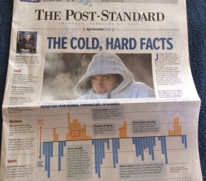 The front page of The Post-Standard on Feb. 27, 2014.