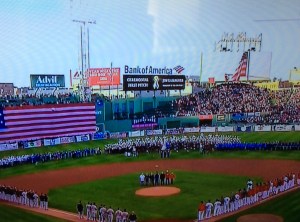 The people of Boston showed how much they care about the Marathon massacre aftermath yesterday at Fenway Park.