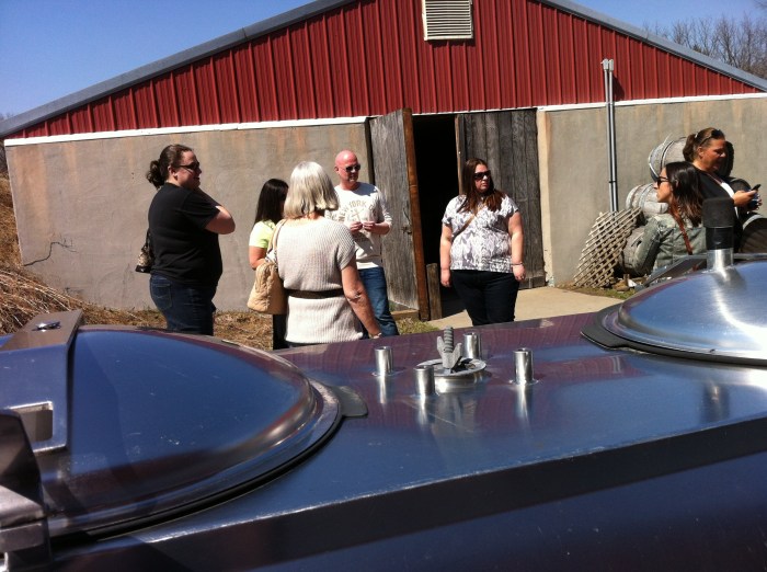 Talking beside the tanks at Cayuga Ridge gave me the chance to try this artsy shot.