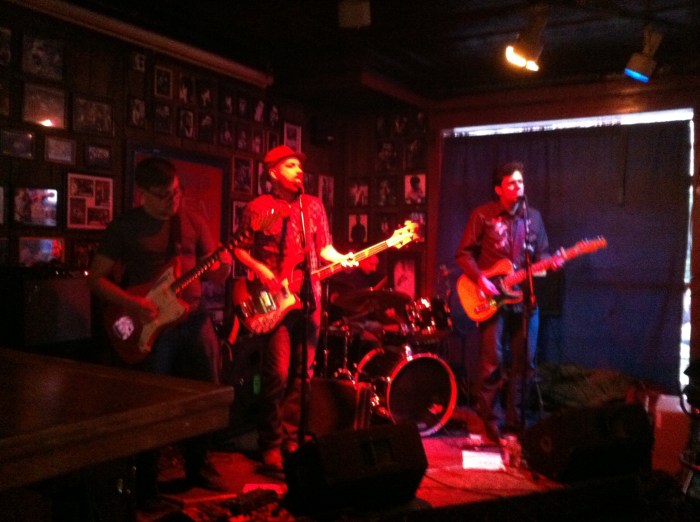 On stage at Shifty's in Syracuse, the Jimmyriggers lay down a cool tone.