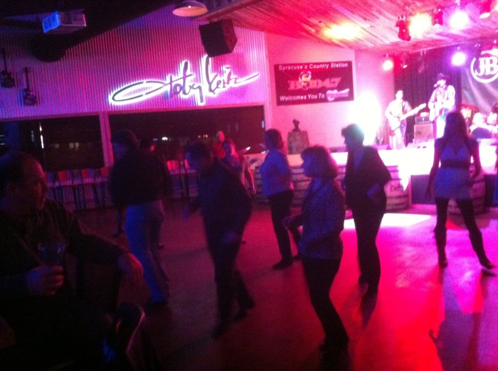 Line dancing is afoot to the music of JB Aaron at Toby Keith's I Love This Bar and Grill.