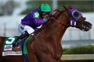 California Chrome will try to run down a piece of history June 7 in the Preakness. (Photo from Getty Images)