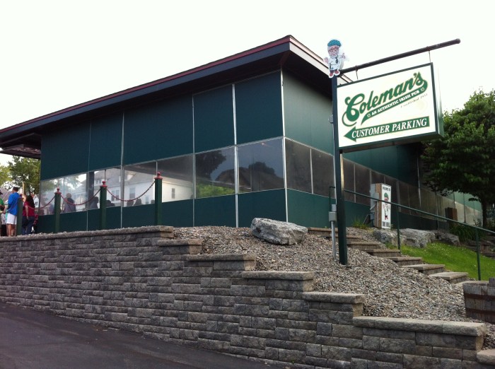 The pavilion on the parking lot adjacent to Syracuse's landmark Irish pub, Coleman's.