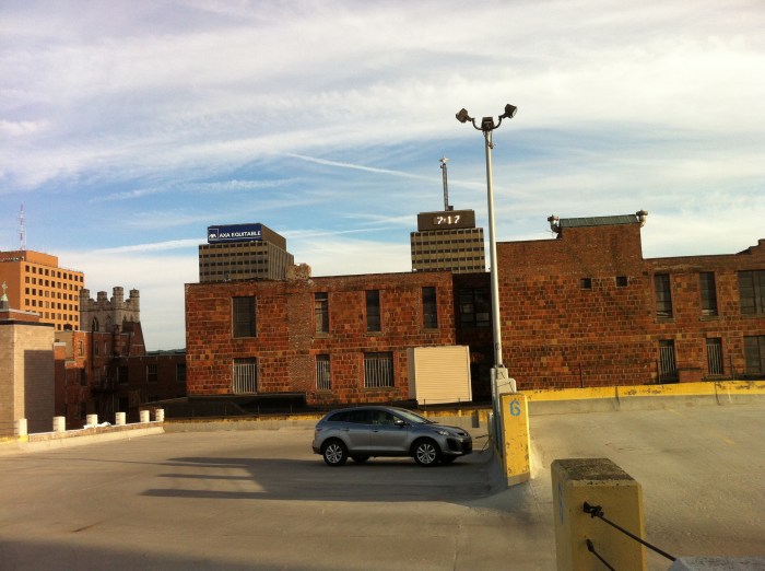 Lone car in the lot.