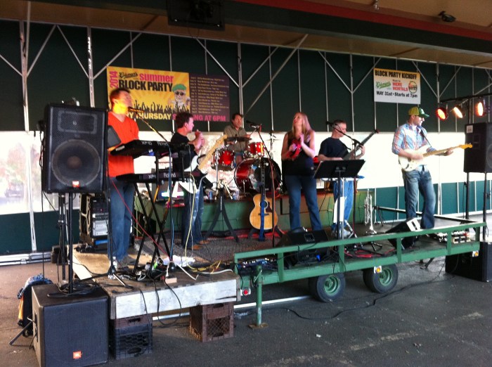 Syracuse band Mere Mortals rocks Coleman's parking lot pavilion Saturday night.