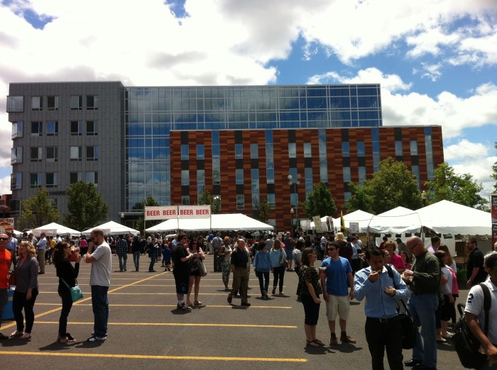 This lot will be cheek to cheek today when Blues Traveler is performing on the main stage.
