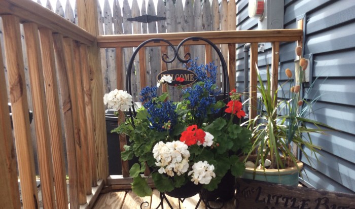 Karen arranges her holiday spirit.