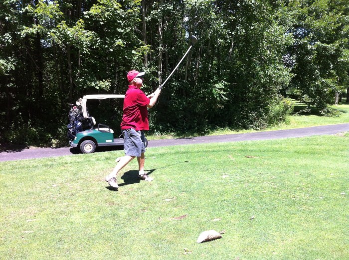 My pushed drive, lost in the trees to the right. (Photo by Tater)