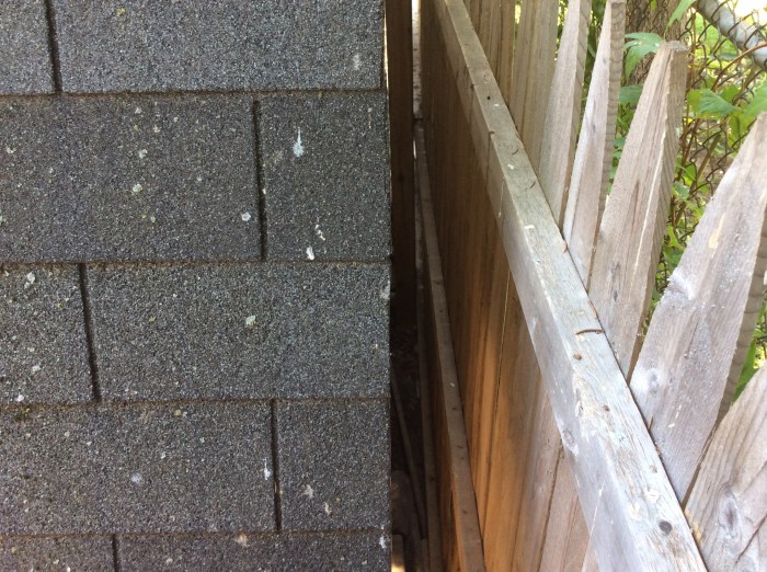 There was enough room for a board to plug the gap and blocks to hold it in place.