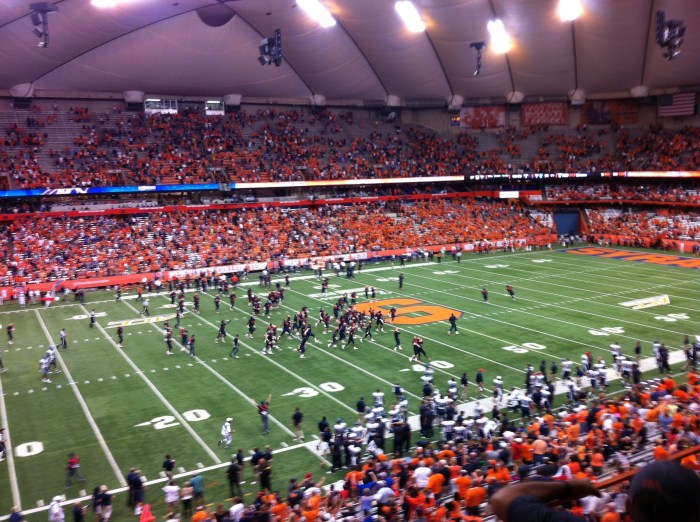 We won! The Syracuse Orange celebrates.