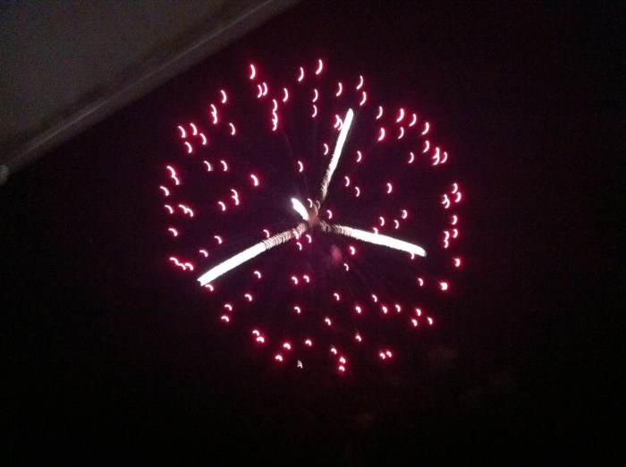 Fireworks on the last Sunday.