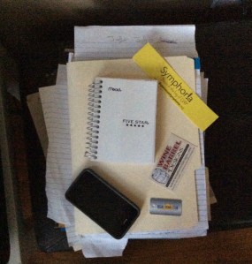 It's back to my home office supplies and research materials.