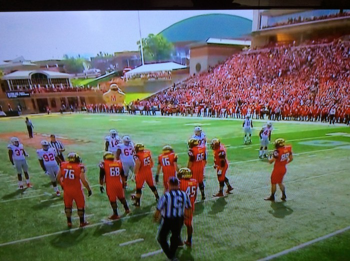 The Maryland uniforms vs. Ohio State had plenty of red in them. (From my flat screen)