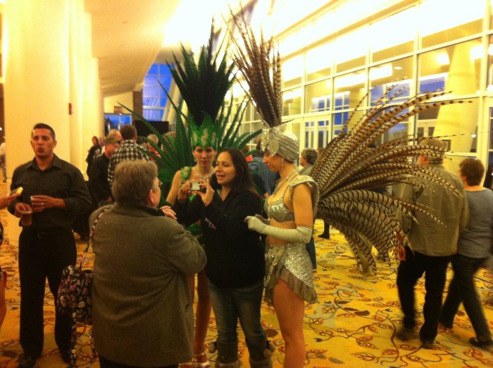 Photo opp at the Event Center with casino show girls.
