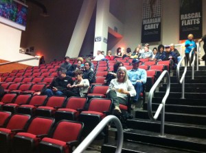 On the aisle, last section.