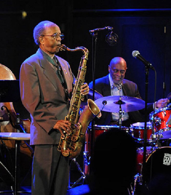 Jimmy Heath, on tenor saxophone, and Tootie Heath, on drums, will play with the Heath Brothers on Halloween at OCC's Storer Auditorium. 