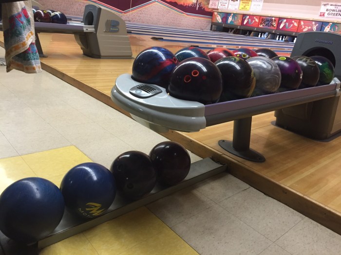 Lanes 11 and 12, Thursday Night Men's League, my team  vs. a squad with a lot of balls.