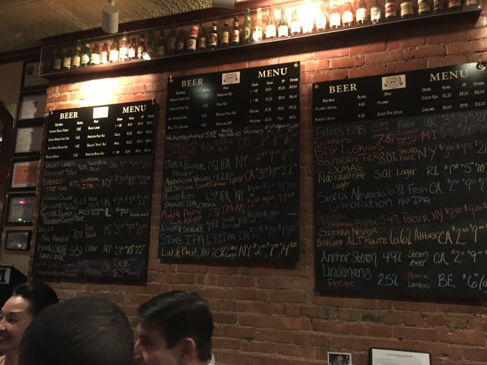 Clark's ample beer list.
