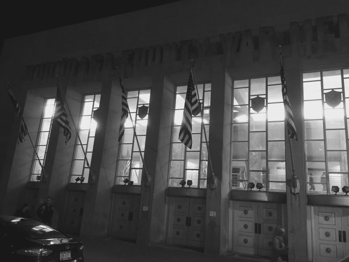 The Onondaga County War Memorial in Syracuse, N.Y., built in 1941 at still standing proudly.