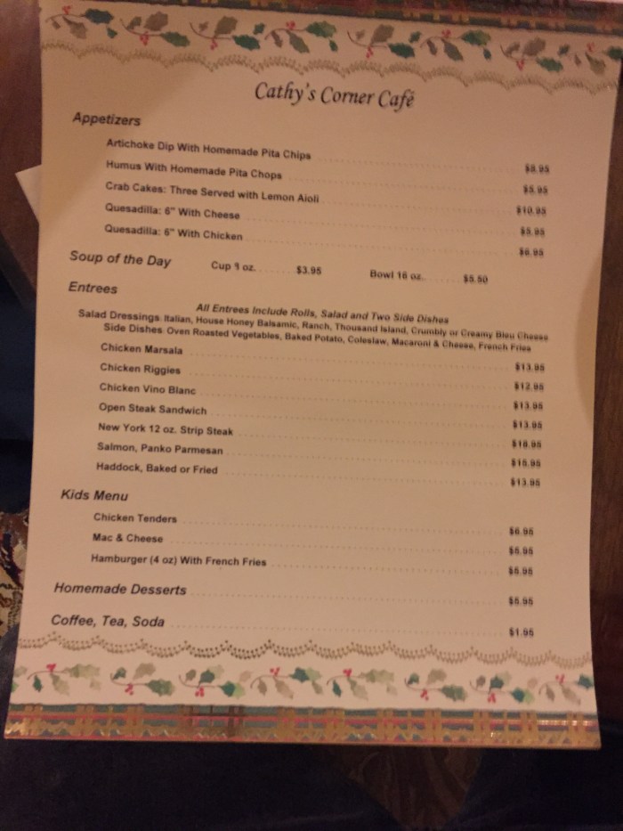 Available in the restaurant.