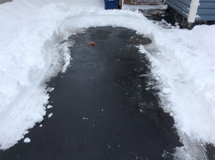 My car snow in my driveway.