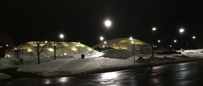 Meanwhile, some people are playing tennis and golf. 