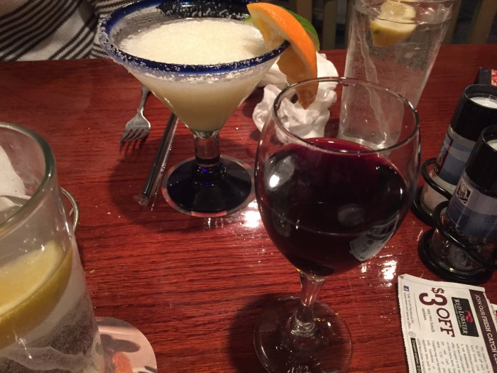 We start with a Rita and Wine.