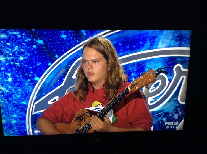 Kohlton Pascal, not smiling during his "American Idol" audition in Kansas City.