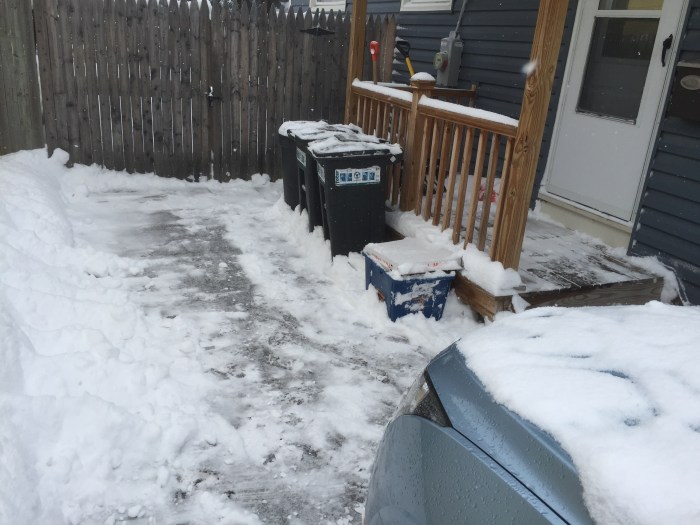 The top of the driveway, done.