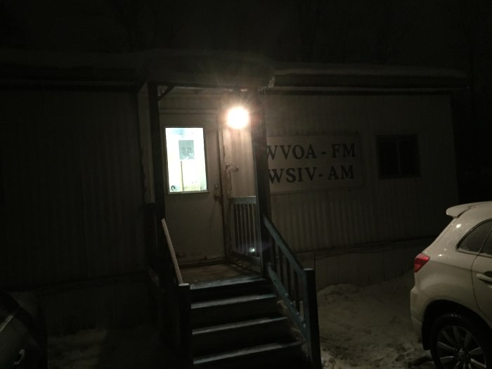 A snowy night at a faraway studio ...