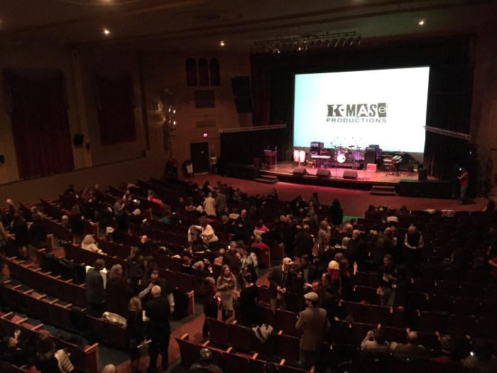 From the balcony, a view of the Sammys crrowd getting ready for the show to begin.
