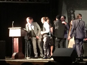 Spring Street Family Band accept the Brian Bourke Award for Best New Artist.