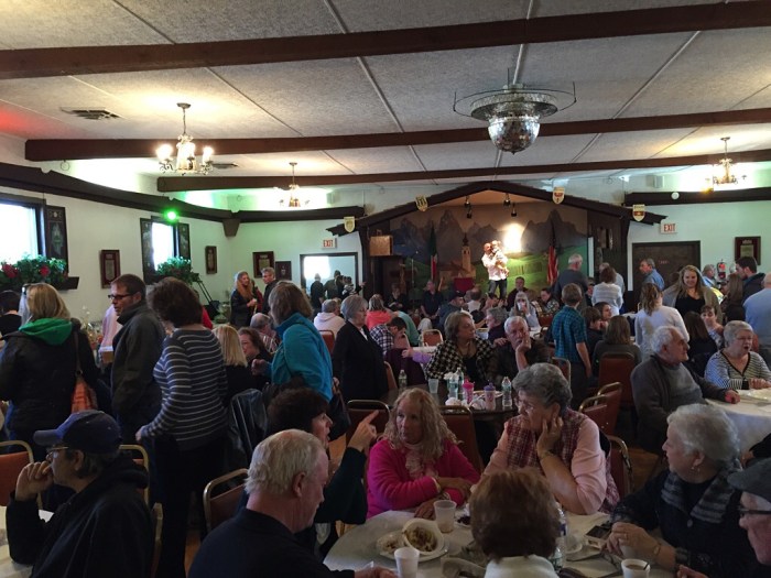 Friends and family support Dave and Pauline. 