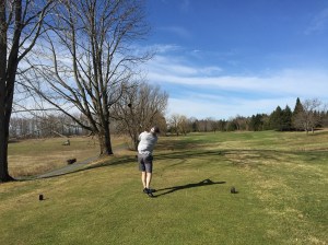 KP drives on the first hole.