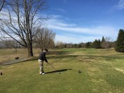 Tater drives on Hole 1.